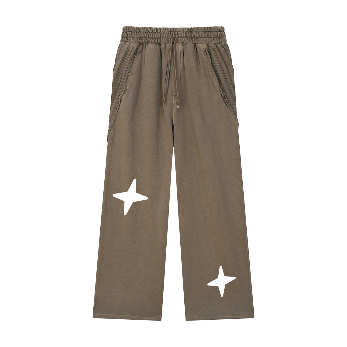 Snow Washed Tape Raw Edge Sweatpants