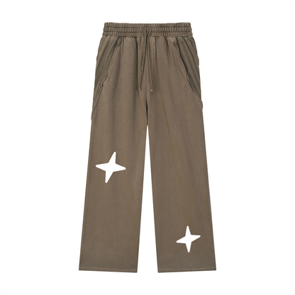 Snow Washed Tape Raw Edge Sweatpants