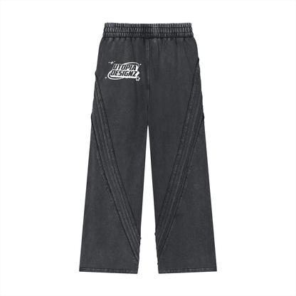 Snow Washed Tape Raw Edge Sweatpants