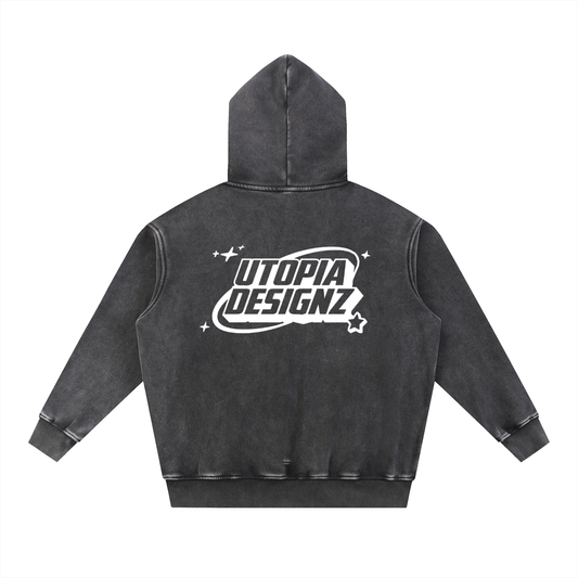 Snow Wash Fleece Oversize Hoodie